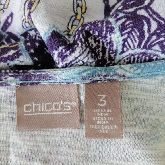 Y2K Chico's Womens Multicolor Paisley Print Whimsigoth Blouse Top - Picture 5 of 7